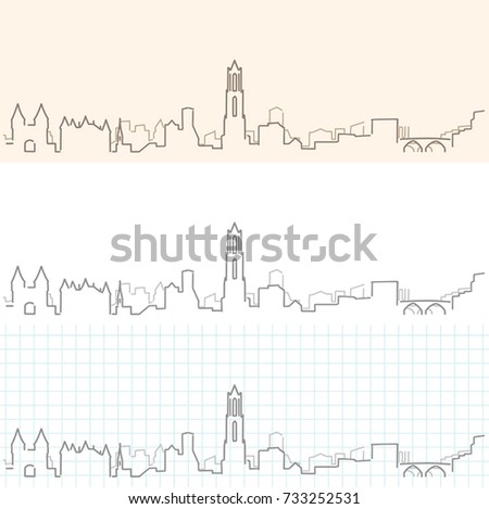 Utrecht Hand Drawn Skyline