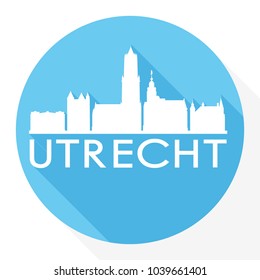 Utrecht Netherlands Flat Icon Skyline Silhouette Design City Vector Art