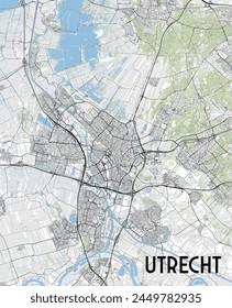 Utrecht Netherlands map poster art