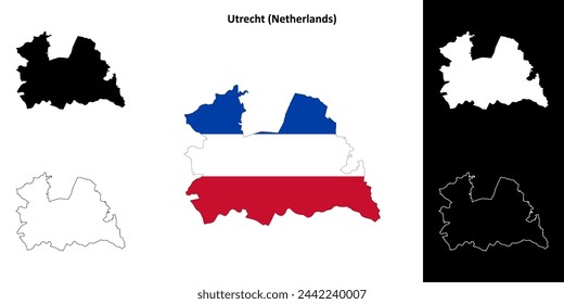 Utrecht province outline map set