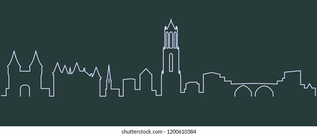 Utrecht Single Line Skyline