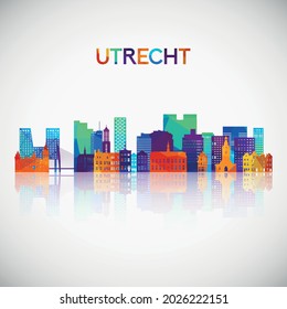 Utrecht skyline silhouette in colorful geometric style. Symbol for your design. Vector illustration.