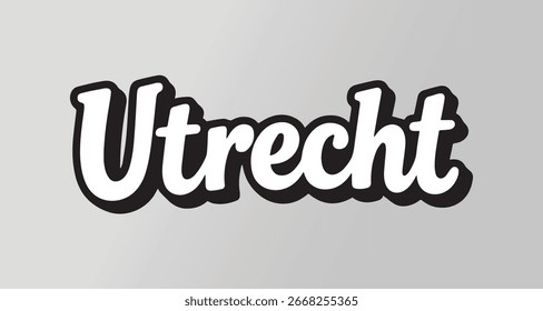 Texto de Utrecht - elemento gráfico de los Países Bajos Ilustración Diseño de Plantilla