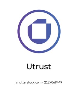 Utrust Cryptocurrency token icon. UTK token symbol. Cryptocurrency vector icon. Flat Vector illustration - Vector