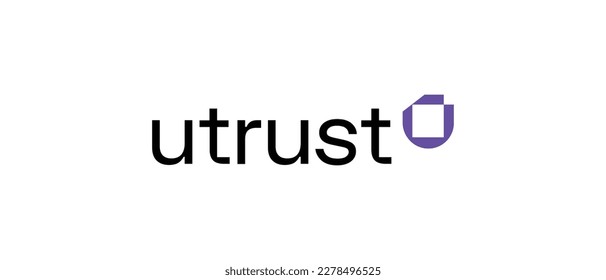 Símbolo Utrust Cryptocurrency UTK, logotipo de criptodivisa en fondo aislado con texto.