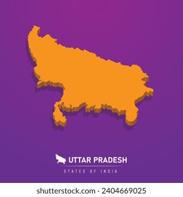 Uttar Pradesh - 3D - Estado de la India