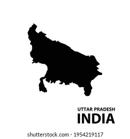 Uttar Pradesh india vector map with white background