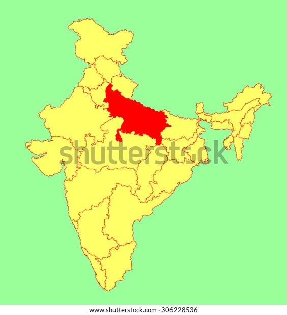 Uttarpradesh Map In India Uttar Pradesh State India Vector Map Stock Vector (Royalty Free) 306228536  | Shutterstock