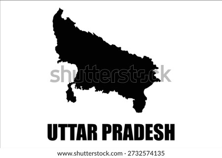 Uttar Pradesh state map, administrative division of India.