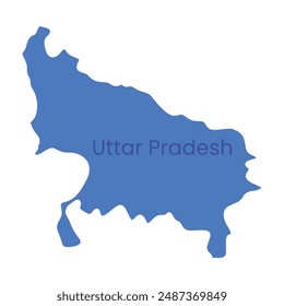 Icono del Vector del Mapa Estatal de Uttar Pradesh. India Icono del estado de la provincia de Uttar Pradesh. Mapa de Uttar Pradesh