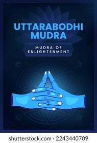 Uttarabodhi Mudra Hand Gesture - Vector illustration