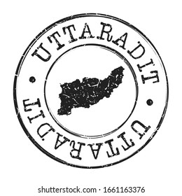 Uttaradit, Thailand Map Postmark. A Silhouette Postal Passport. Stamp Round Vector Icon. Vintage Postage Designs.