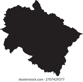Uttarakhand Map Silhouette Isolated State of India