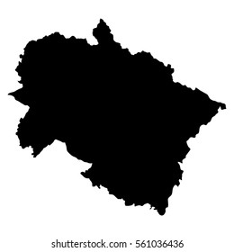 Uttaranchal black map on white background vector
