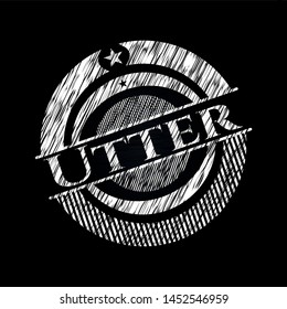 Utter with chalkboard texture. Vector Illustration. Detailed.