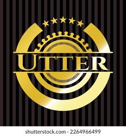 Utter gold badge or emblem. Vector Illustration. Detailed. 