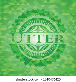 Utter green emblem. Mosaic background. Vector Illustration. Detailed.