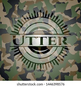 Utter on camouflage pattern. Vector Illustration. Detailed.