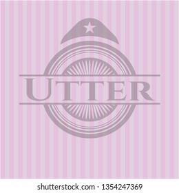 Utter pink emblem. Retro