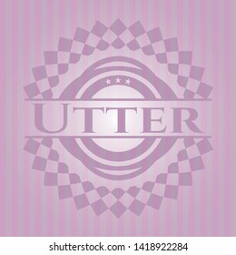 Utter pink emblem. Retro. Vector Illustration. Detailed.