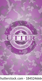 Utter pink on camouflaged texture. Vector Illustration. Detailed. 