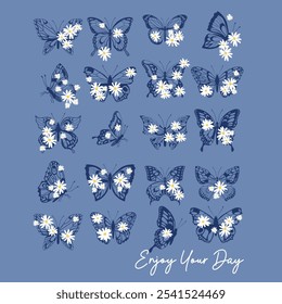 utterflies and daisies positive quote flower design margarita mariposa stationery,mug,t shirt,phone case fashion slogan style spring summer sticker and etc