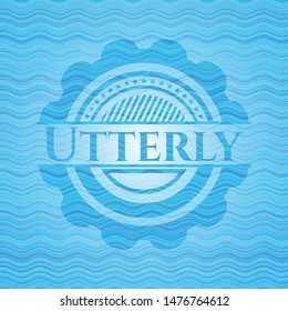 Utterly water representation badge background. Vector Illustration. Detailed.