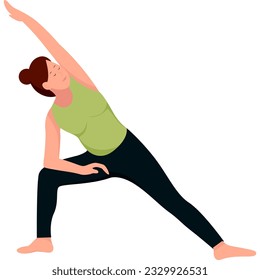 Utthita yoga asana pose illustraion for ui, ux, web, app, brochure, flyer and presentation design, etc.