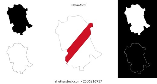 Conjunto de mapa de contorno en blanco de Uttlesford