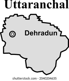 uttranchal state map, Indian state border