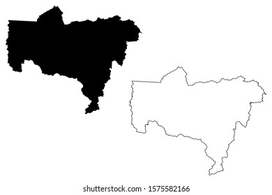 Utuado municipality (Commonwealth of Puerto Rico, Porto Rico, PR, Unincorporated territories of the United States) map vector illustration, scribble sketch Utuado map