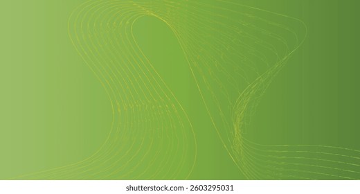 uturistic Abstract glowing wave lines on green background. Dynamic wave pattern. Suit for poster, banner, brochure, cover, website, flyer. Vector illustration