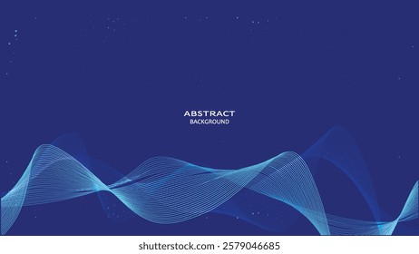 uturistic blue waves background on dark blue surface. suitable for templates, banners, landing pages, wallpapers etc