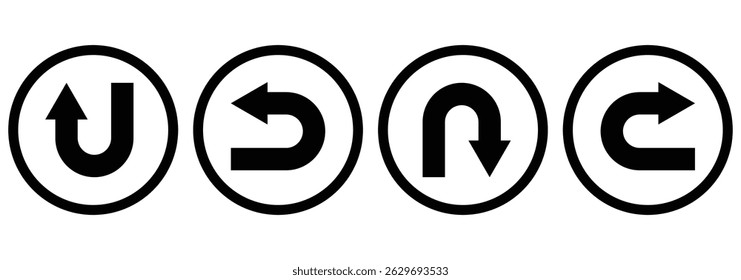U-turn ahead traffic sign road. U-Turn road sign. eps 10.