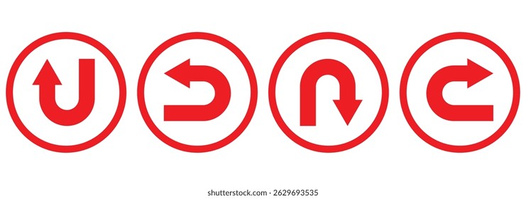 U-turn ahead traffic sign road. U-Turn road sign. eps 10.