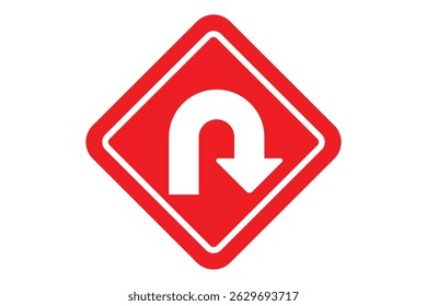 U-turn ahead traffic sign road. U-Turn road sign. eps 10.