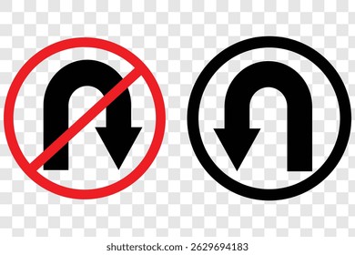 U-turn ahead traffic sign road. U-Turn road sign. eps 10.