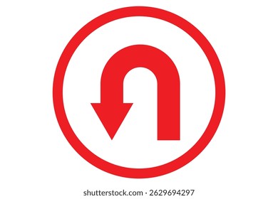 U-turn ahead traffic sign road. U-Turn road sign. eps 10.
