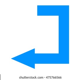 U-turn arrow sign vector isolated