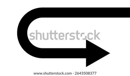 U-Turn Arrow Traffic Road Symbol Vector