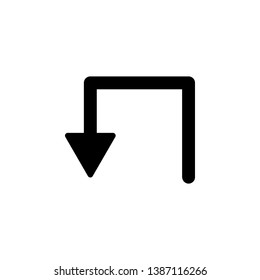 u-turn icon. Simple glyph, flat vector of Location icons for UI and UX, website or mobile application