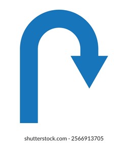 U-Turn Right and Left Traffic Road Icon, vector illustration . 9