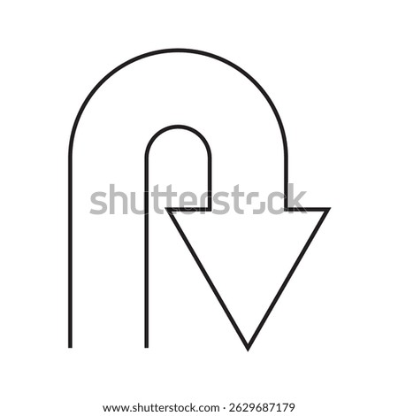 U-Turn Right Traffic Road Sign, Vector Illustration, Isolate On White Background Label. U-Turn Right Road sign.