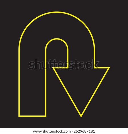U-Turn Right Traffic Road Sign, Vector Illustration, Isolate On White Background Label. U-Turn Right Road sign.