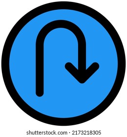 U-turn road side signal for traffic sign post