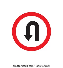 U-Turn road sign. Symbol für jede Verwendung