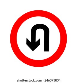 U-Turn road sign. icon great for any use. Vector EPS10.