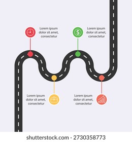 U-Turn Roadmap Process Infographic Professional
