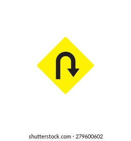 U-turn Roadsign, icon