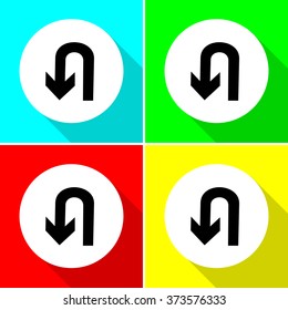 U-Turn Roadsign - road sign with turn symbol isolated Vector EPS10, Great for any use